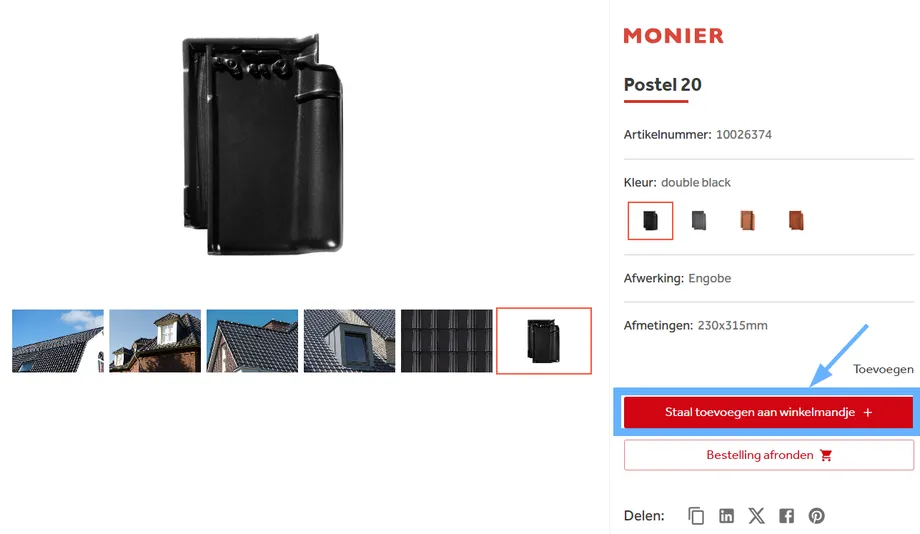 Stap 1: kies het gewenste dakpanmodel